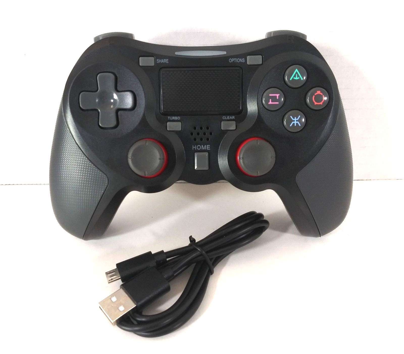 Terios P4 Black Wireless Controller For Playstation 4 Vibration with Turbo New