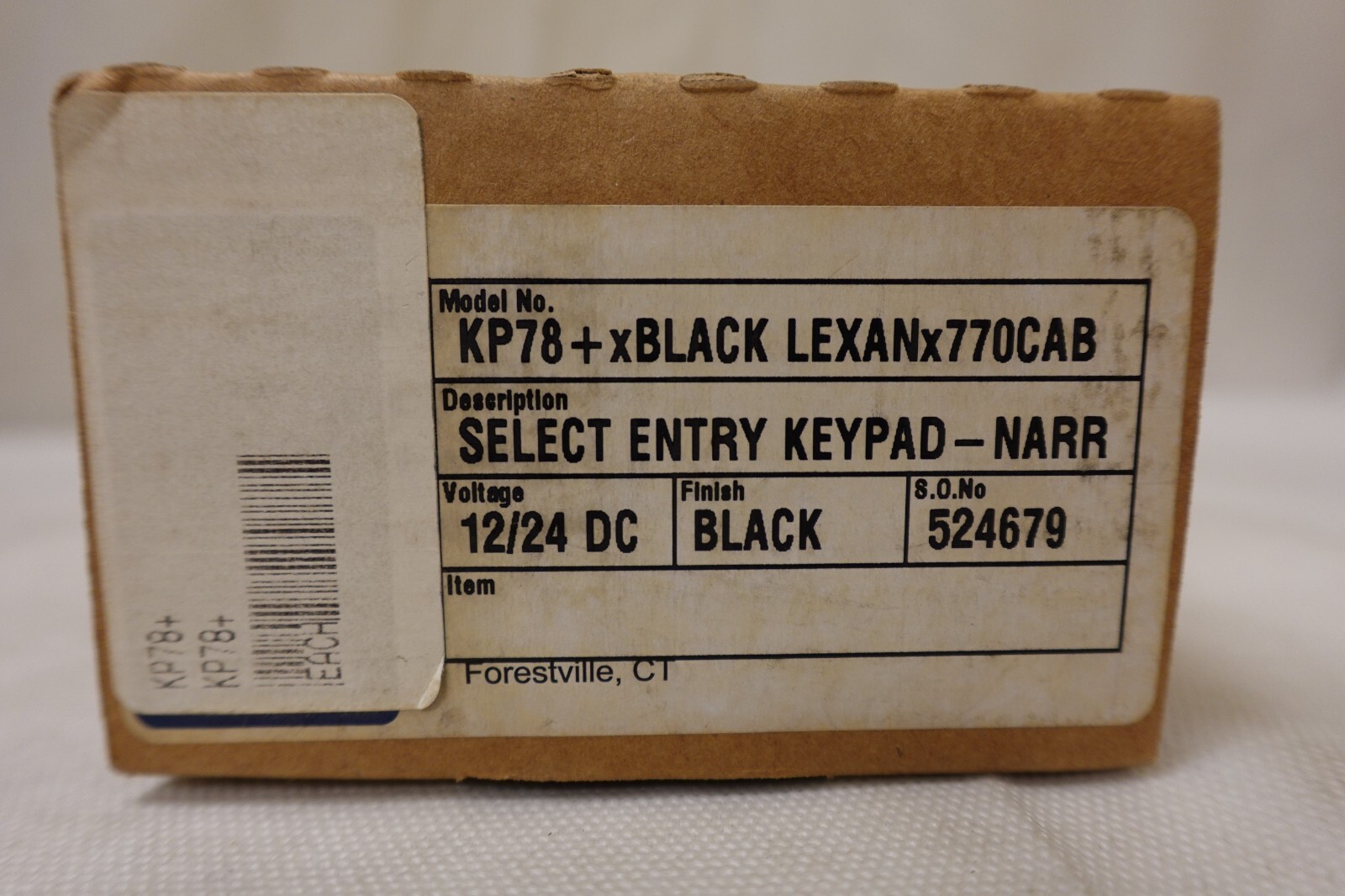 Schlage KP78 Black Lexan 770CAB Select Entry Keypad 12/24DC - Factory Sealed