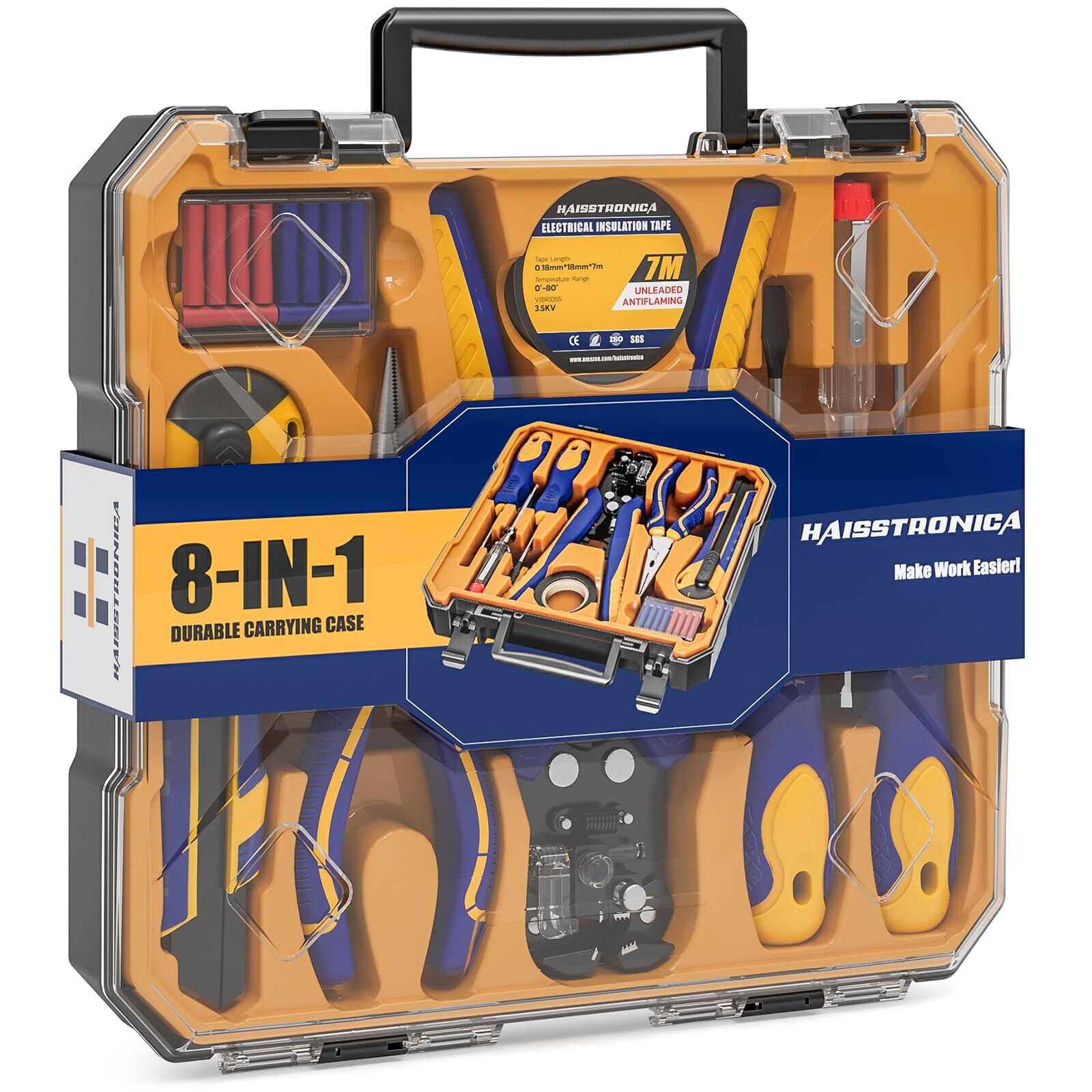 8 IN 1 Electrician Tool Set, Self-Adjusting Wire Stripper Kit, 28 Piece Elect...