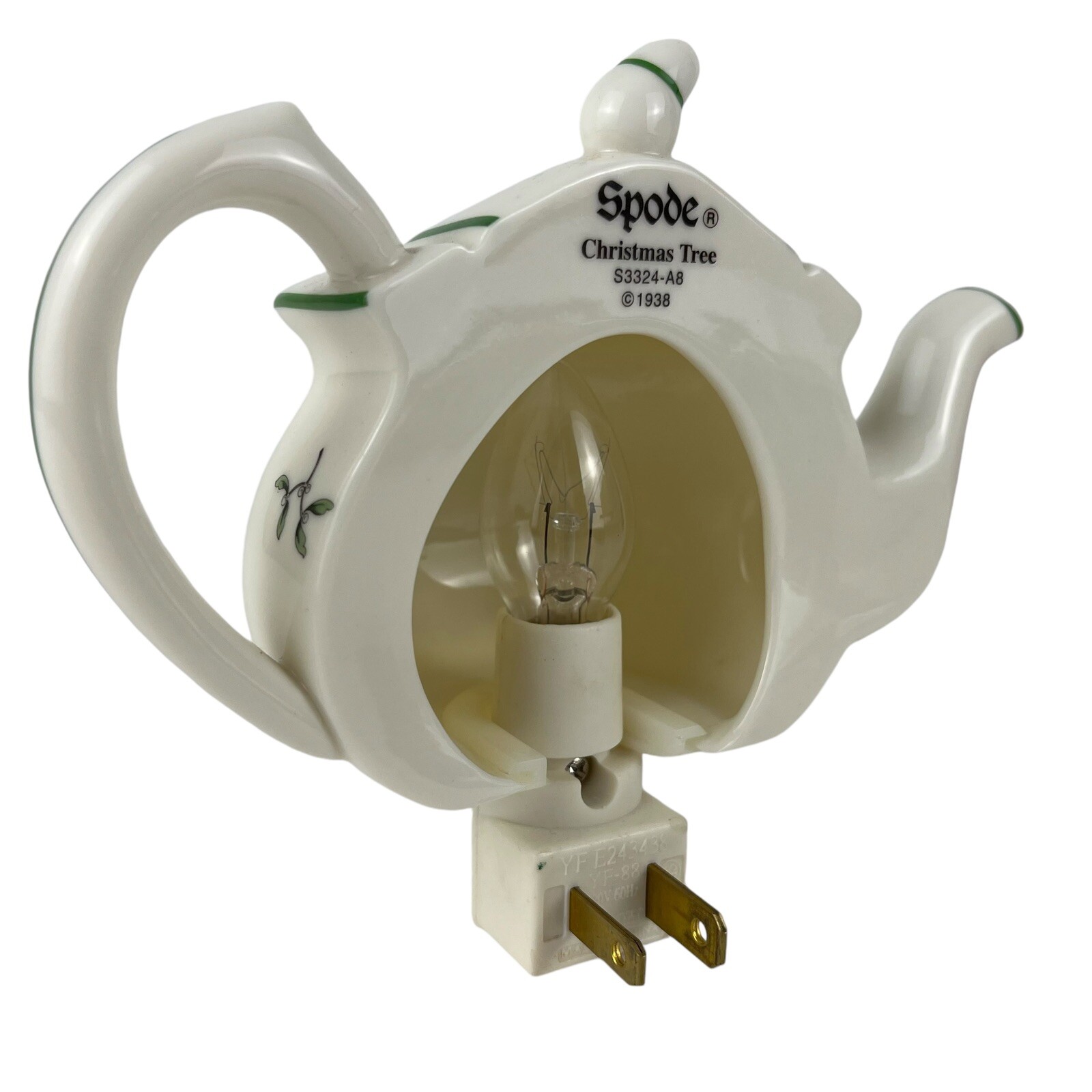 Spode Christmas Tree Night light Teapot Plug In With Box WORKS