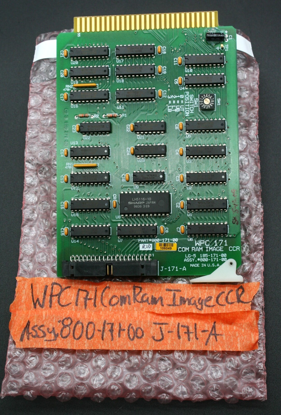 One Web Printing Controls 800-171-00 CCR COM Ram Image Board WPC 171 #1 NEW