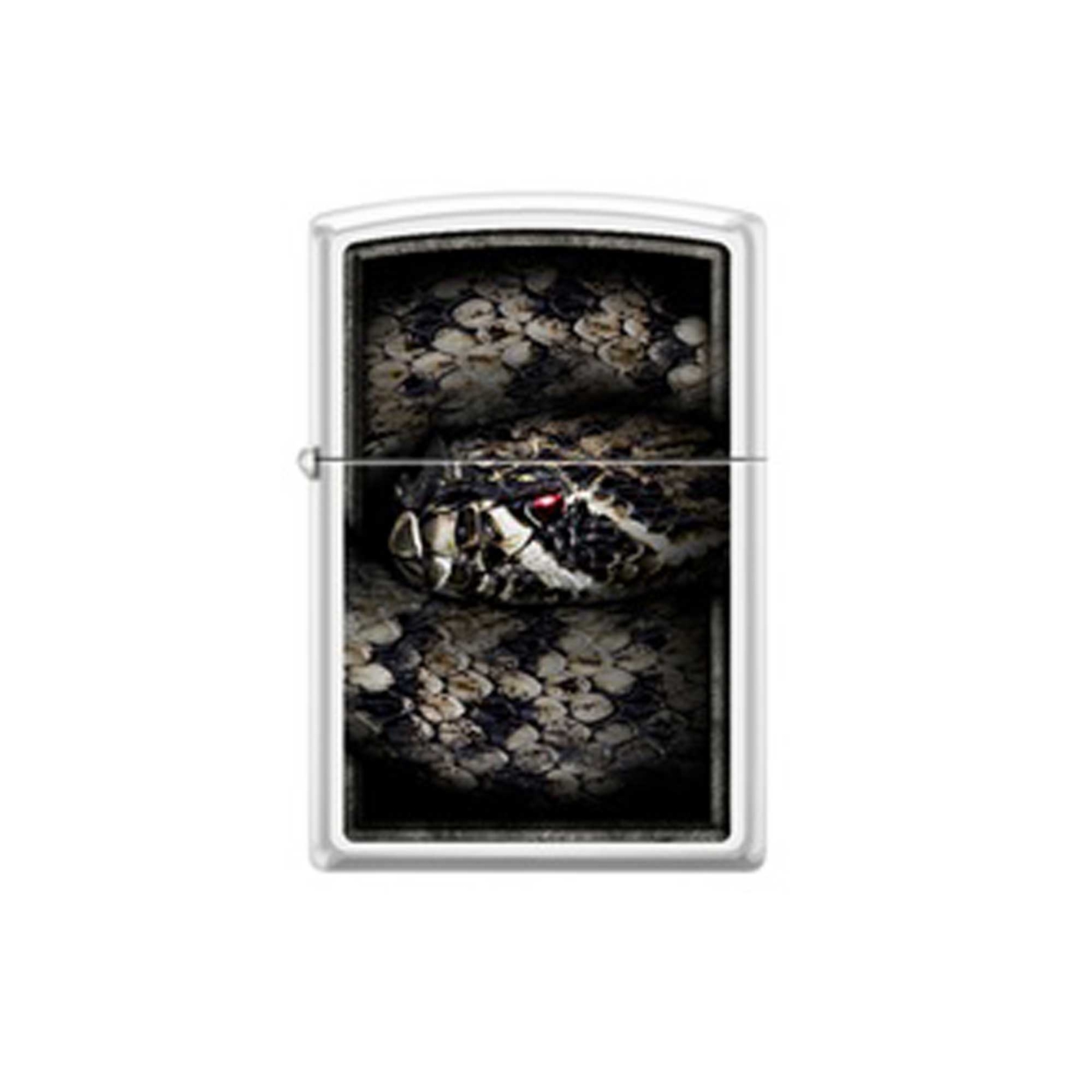 Zippo Windproof Lighter Rattlesnake Design Satin Chrome Metal Finish 214-071996
