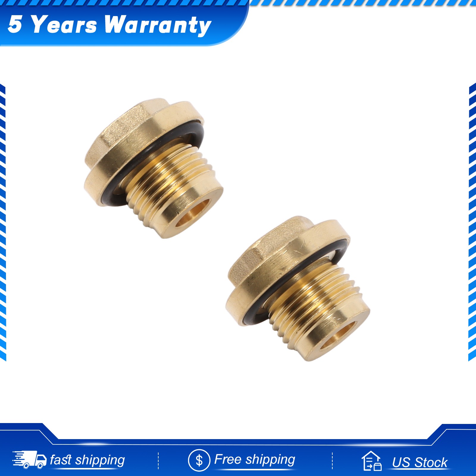 2pcs Fit For Land Rover Discovery 2 Td5 & V8 Brass Diff Filler Plug Kit FK0102