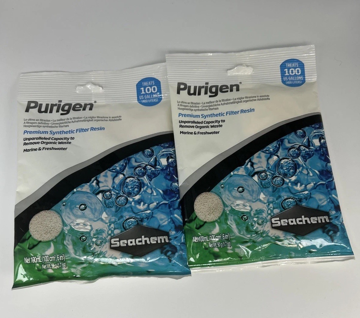 2x Seachem Purigen Ultimate Filtration - Fresh and Saltwater 100 ml