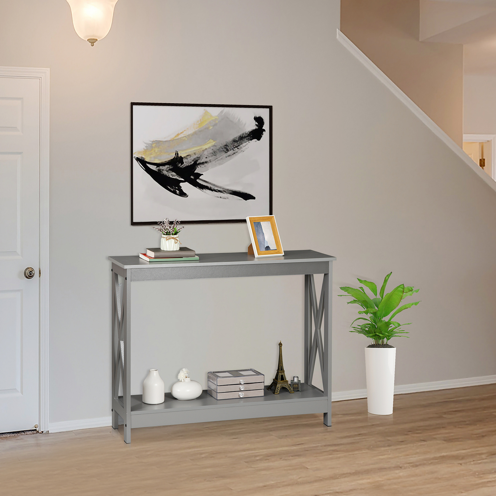 39" Console Table Along Bed Accent Side Stand Display Storage Shelf Entryway