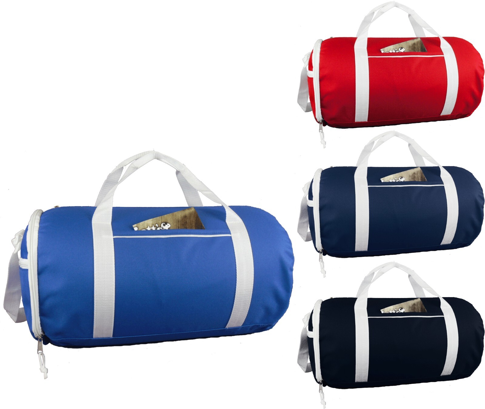 18" Roll Duffel Round Gym Bag Team Sports Equipment Gear Travel Carry On Unisex