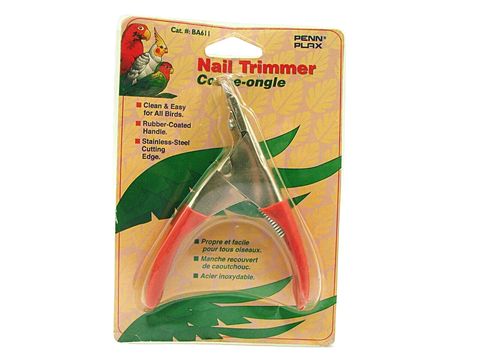2002 Nail Claw Trimmers Birds Coupe-ongle Steel Rubber Coated Handles Penn Plax