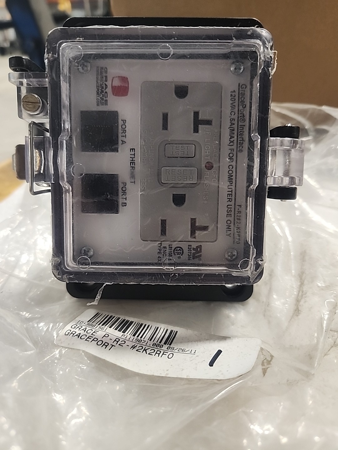 Grace Engineering Inside Outlet P-r2-#2k2rfo GFI 2 Ethernet Ports