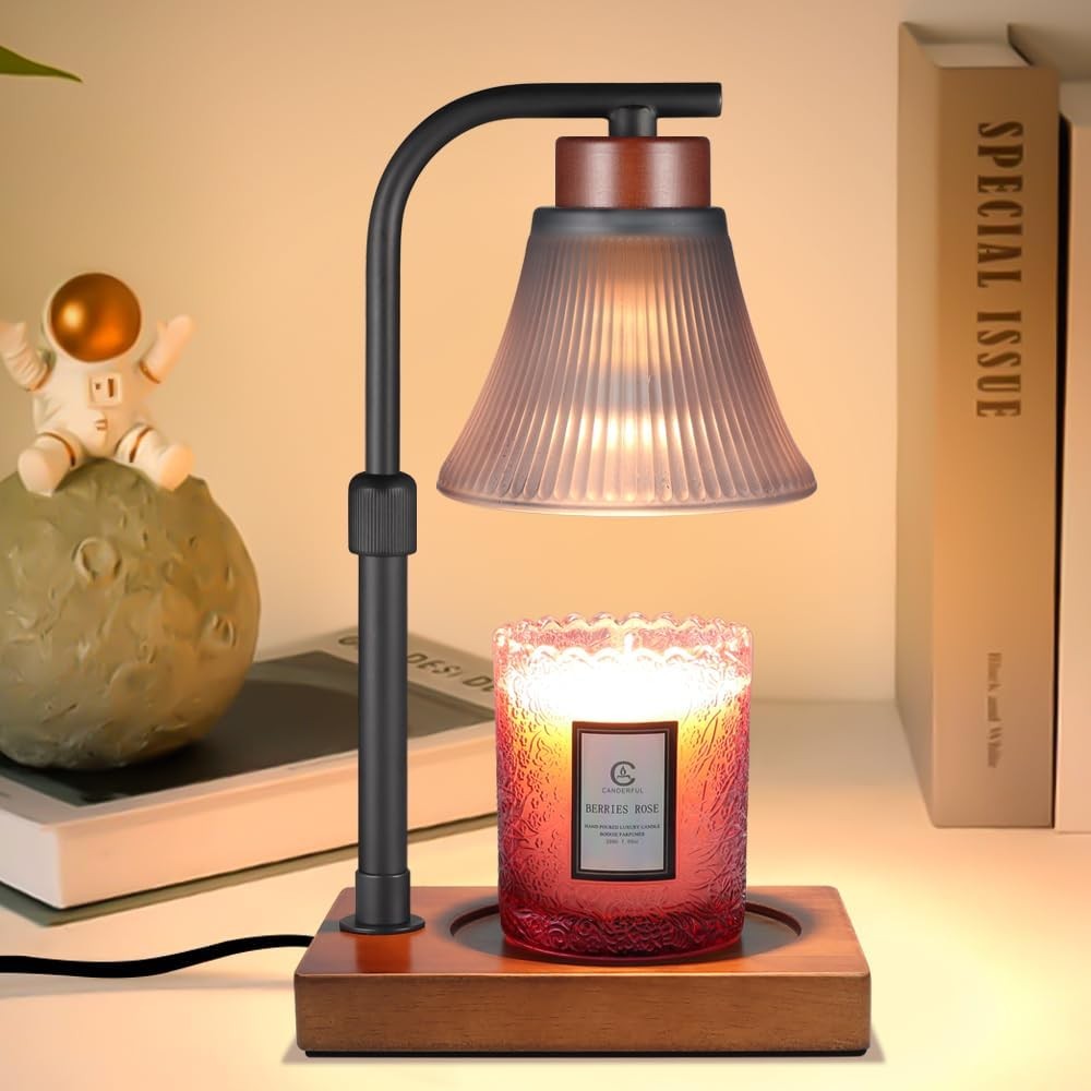 Candle Warmer Lamp with Adjustable Height Dimmable Electric Candle