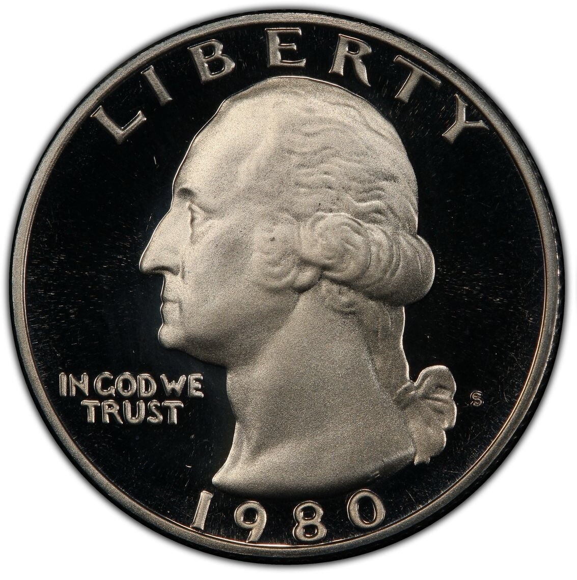 Washington Quarter 1980 S PCGS Graded PR 70 Deep Cameo Uncirculated 25c Coin