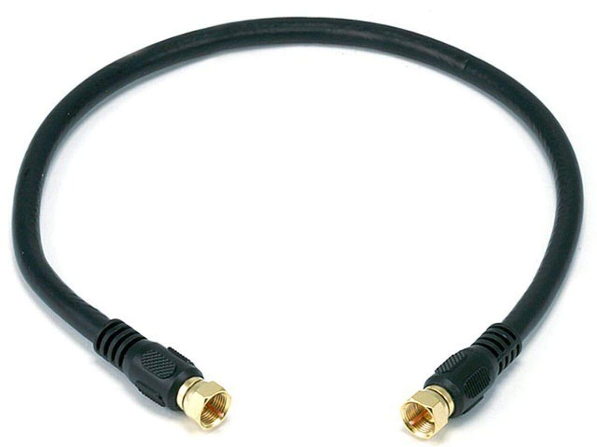 RG6 Quad Shield CL2 Coaxial Cable with F Type Connector for Television, 1.5Ft ⭐️