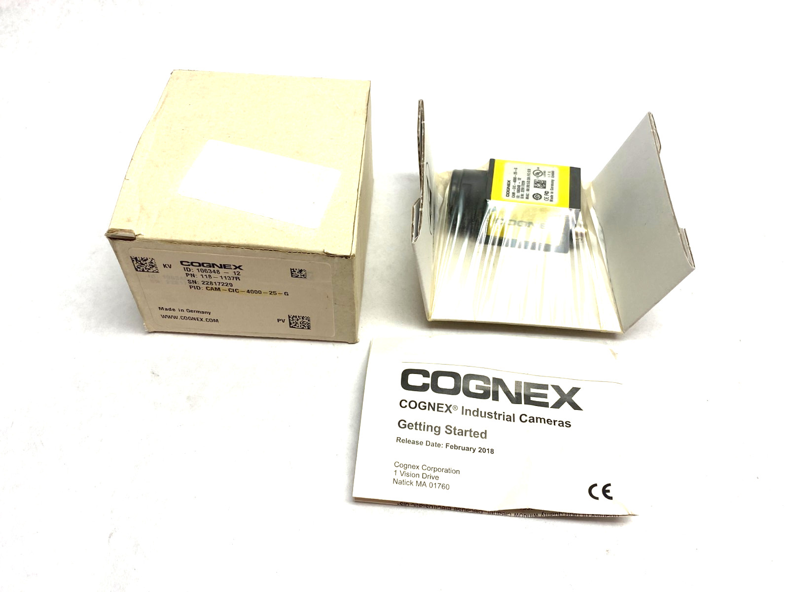 Cognex CAM-CIC-4000-25-G GigE Industrial Inspection Area-Scan Camera 118-1137R