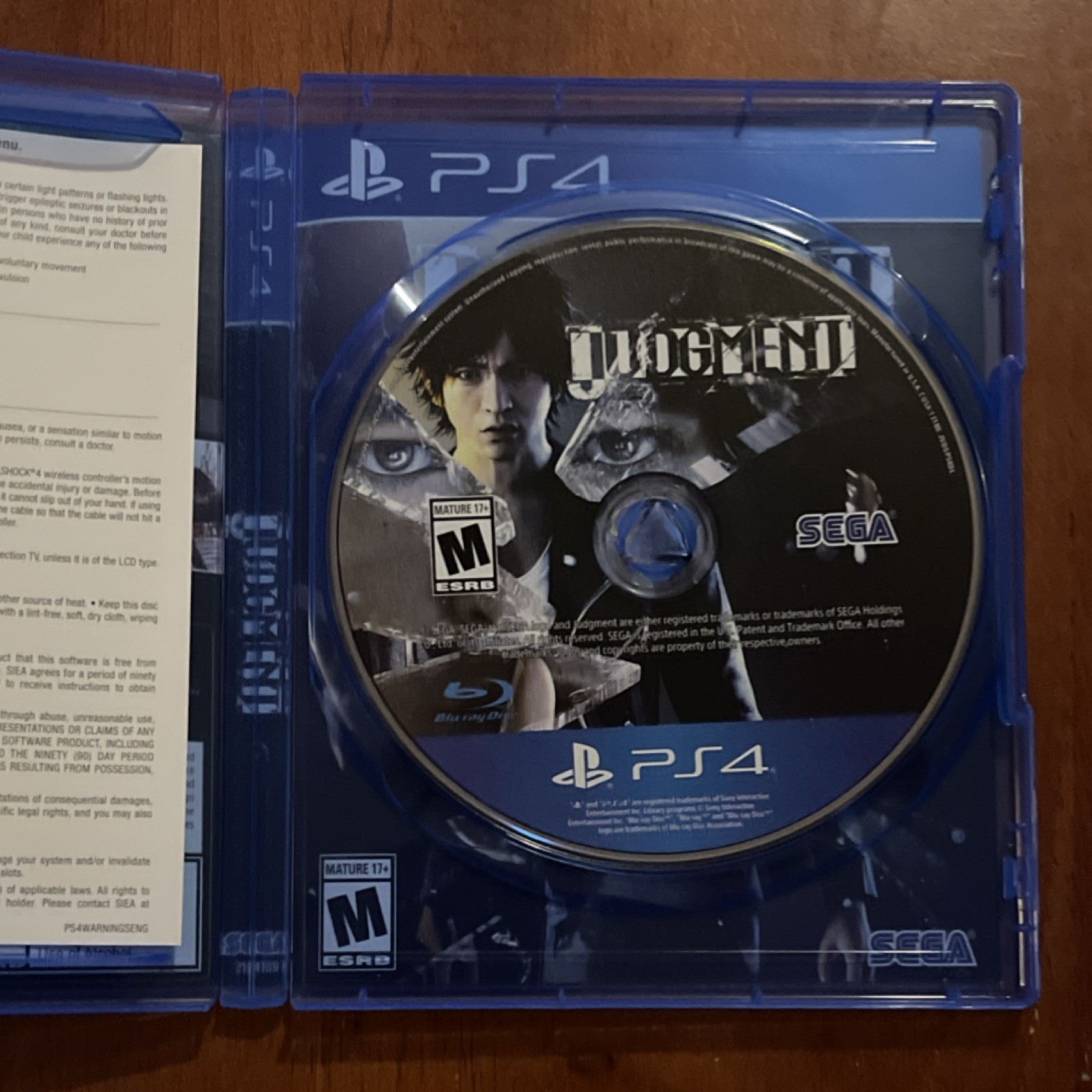 Judgment DVD Keep Case for Sony PlayStation 4 PS4 Original Video Game Case