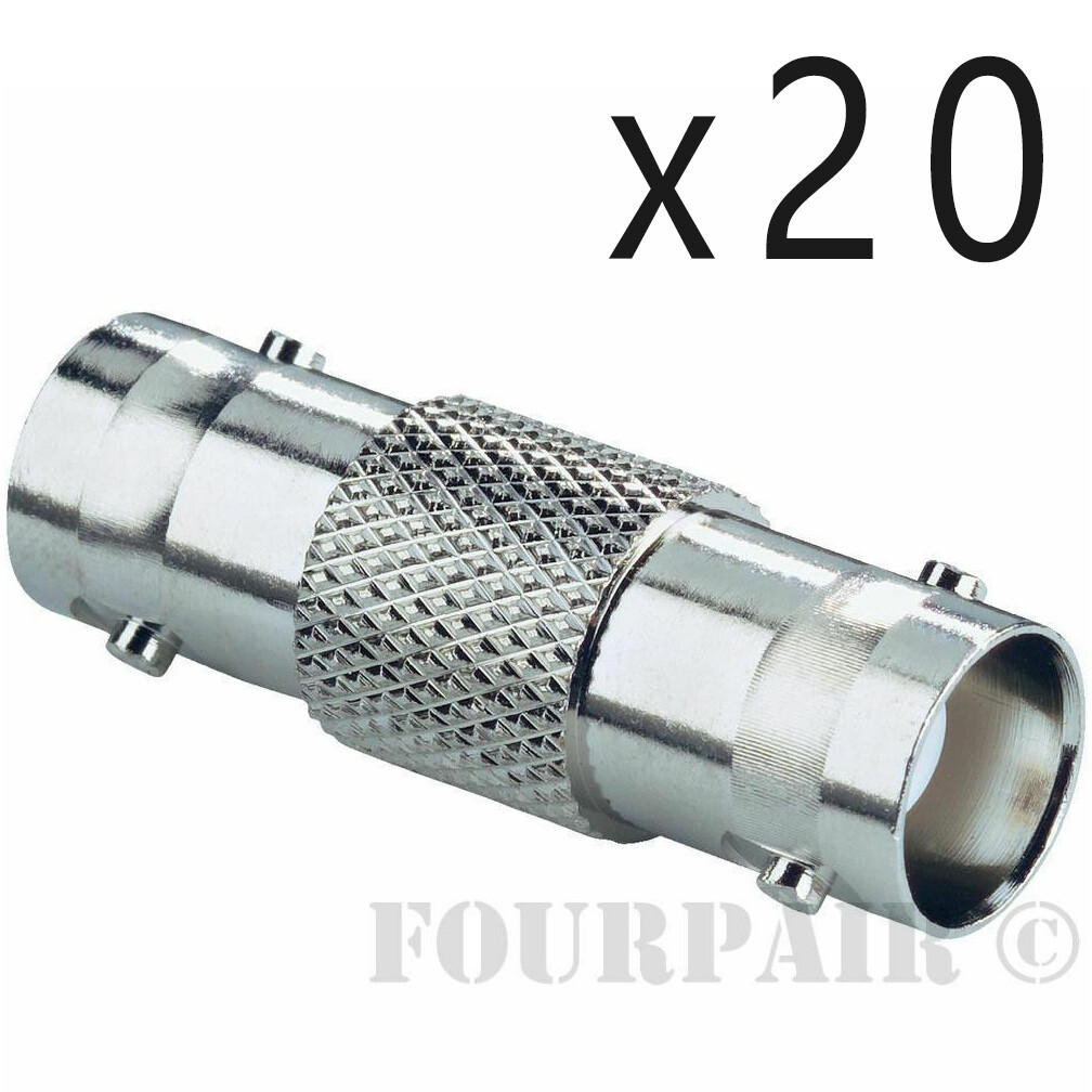 20 Pack Lot - BNC CCTV Coax Coaxial Cable Coupler Adapter Connector Female RG59