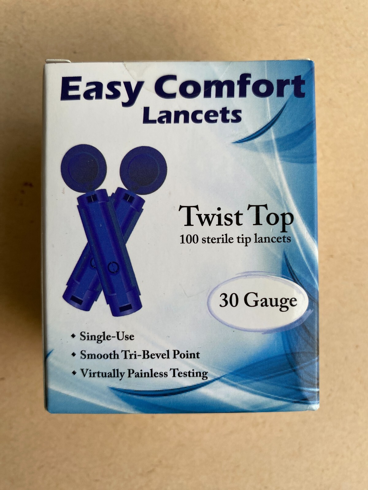 Easy Comfort 30 Gauge Twist Top Lancets - 100 Count - Free Shipping!!!