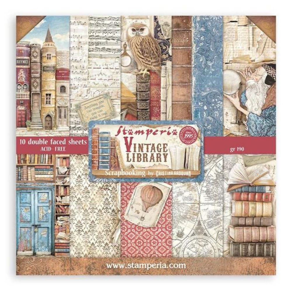 8" x 8" Paper Pad Vintage Library