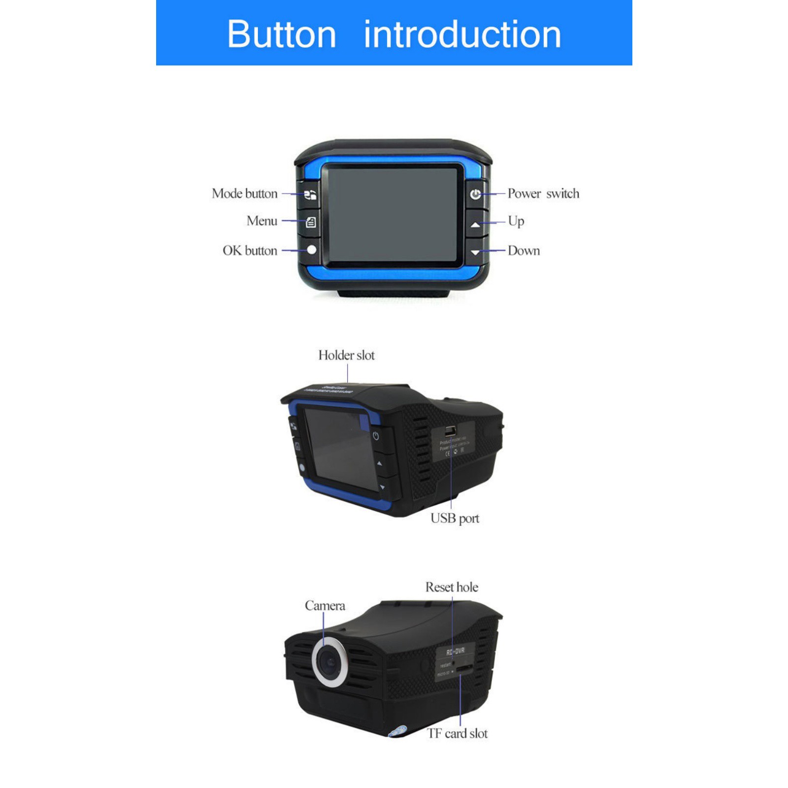 Car Radar Detector DVR Dash Camera G-sensor Night Vision 720P Video Recorder