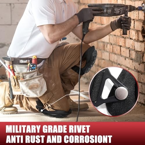 Professional Knee Pads for Work Construction with Heavy Duty Cap Foam Black