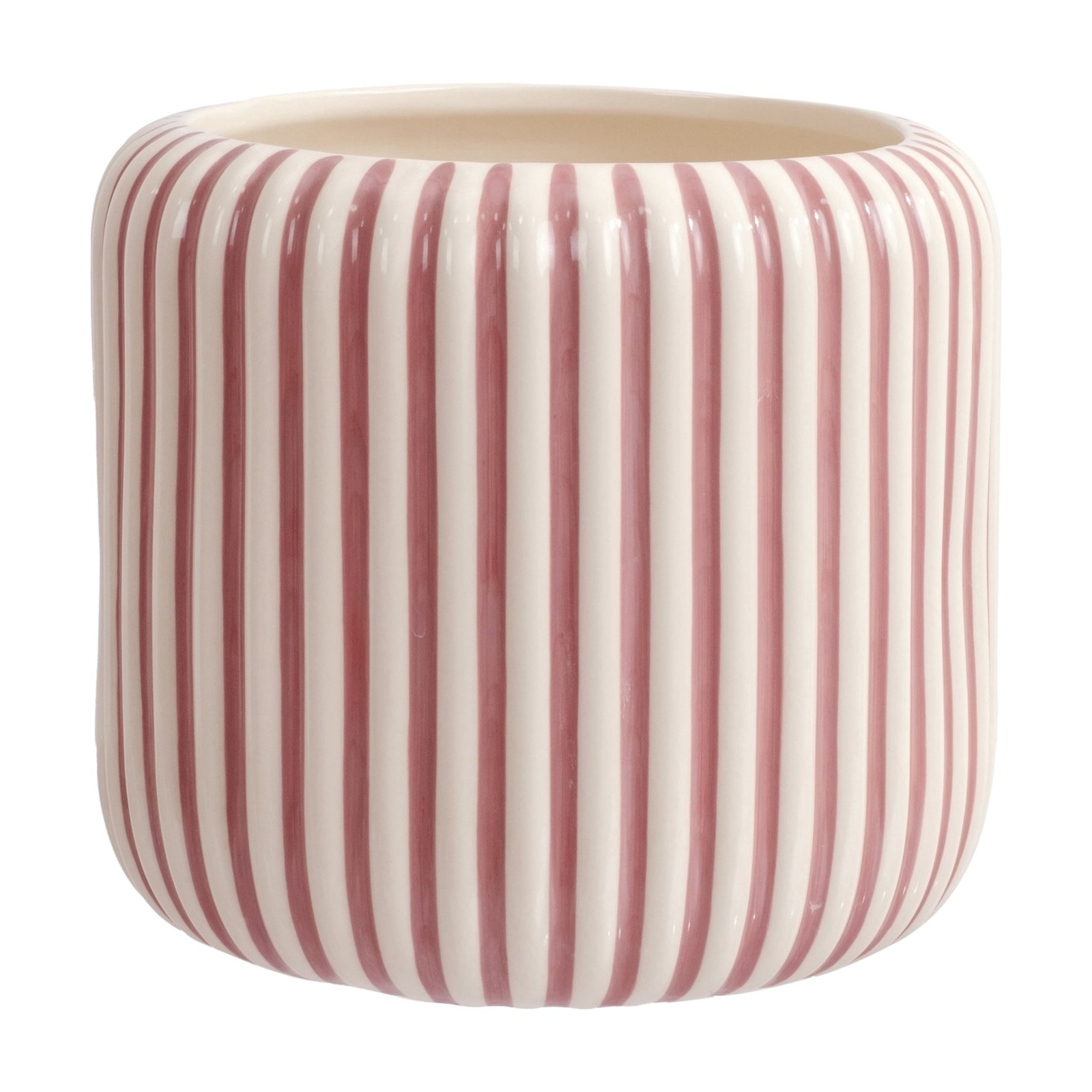 8" Rose Pink Stripe Ceramic Planter by Drew Barrymore