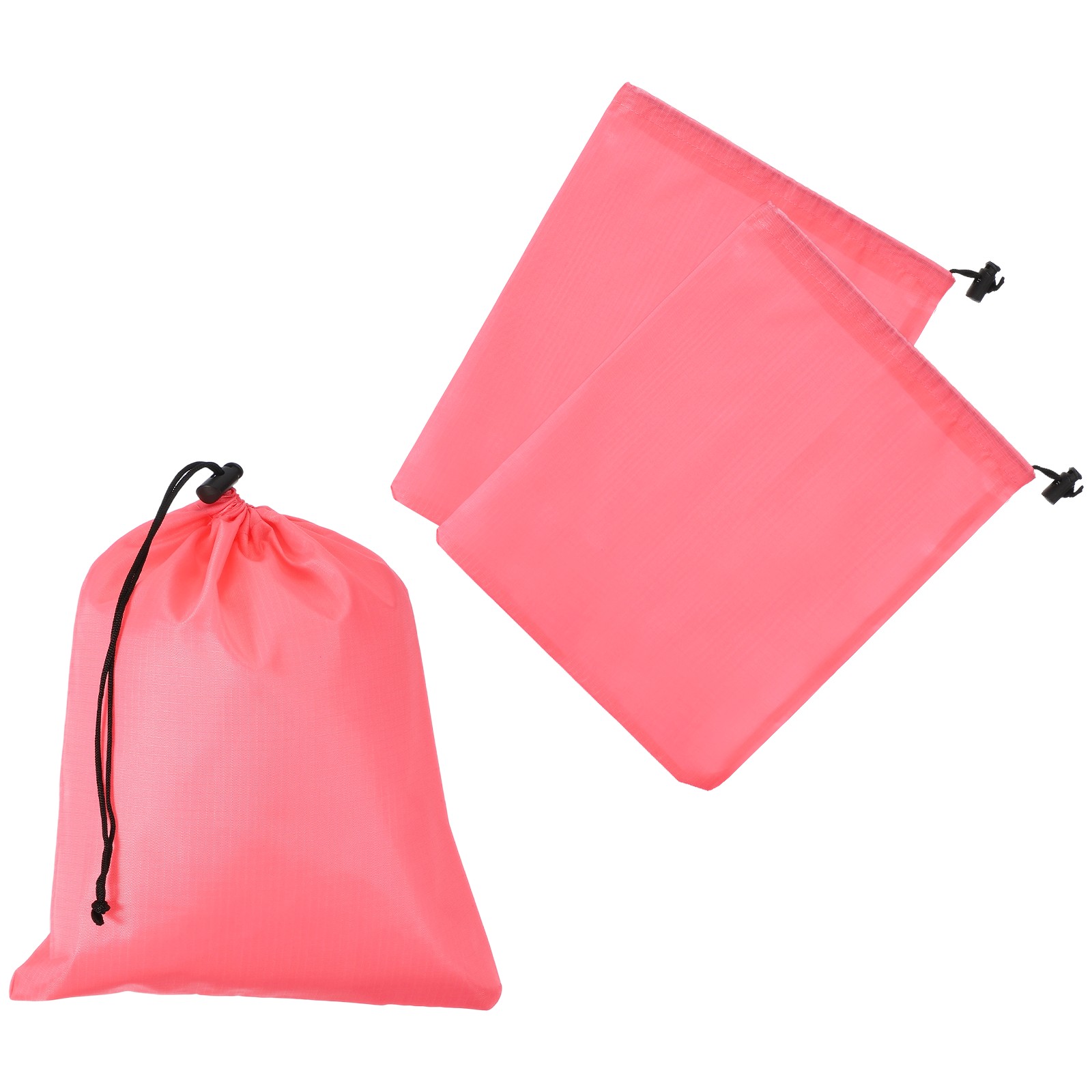 3 Pack Drawstring Bag with Toggle Stuff Sack Cinch Bag 10" x 12" Pink