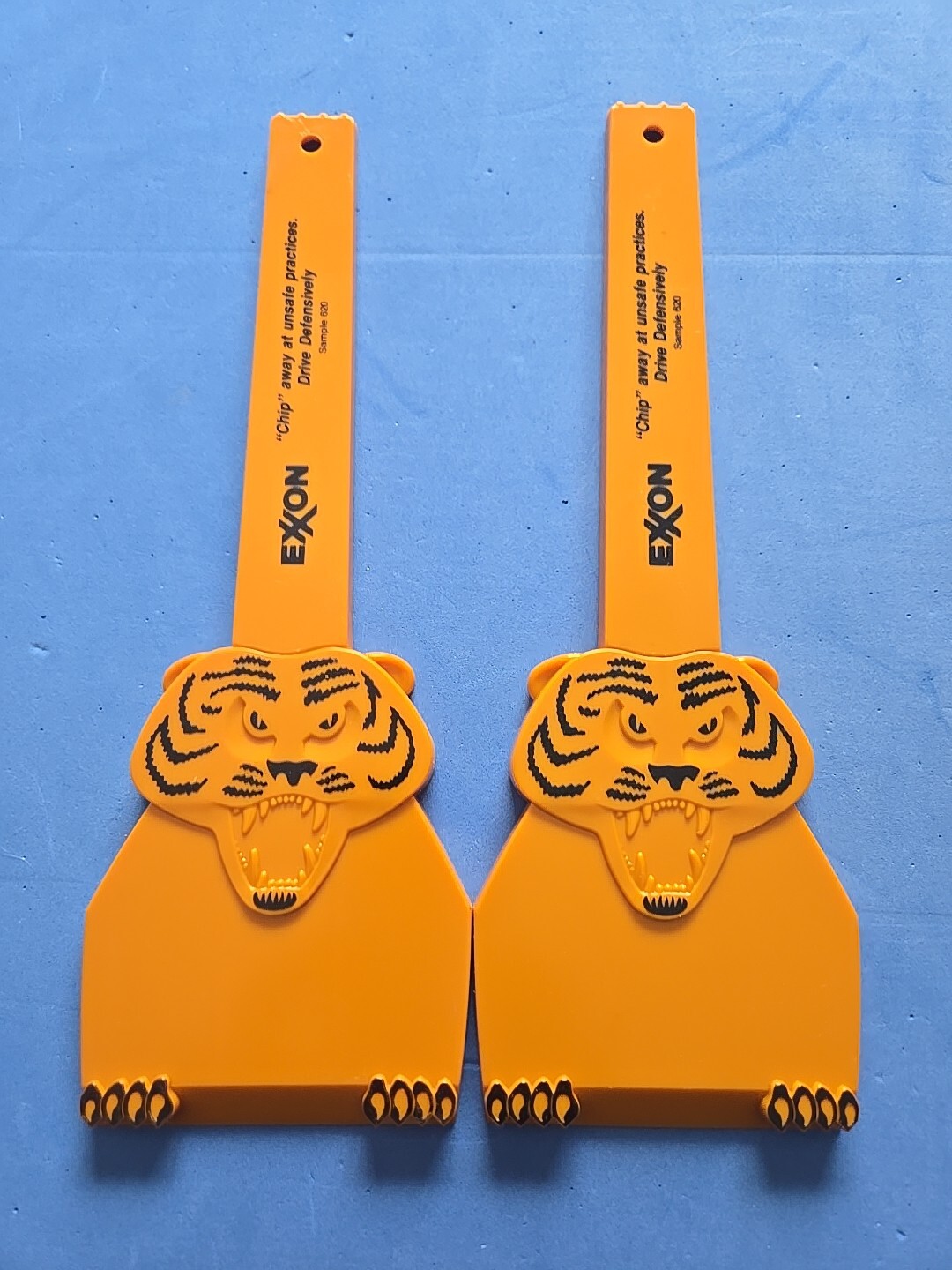 2-Vintage Tiger Ice Scraper Exxon / Cooper Tires “Chip” Away At Unsafe Practices