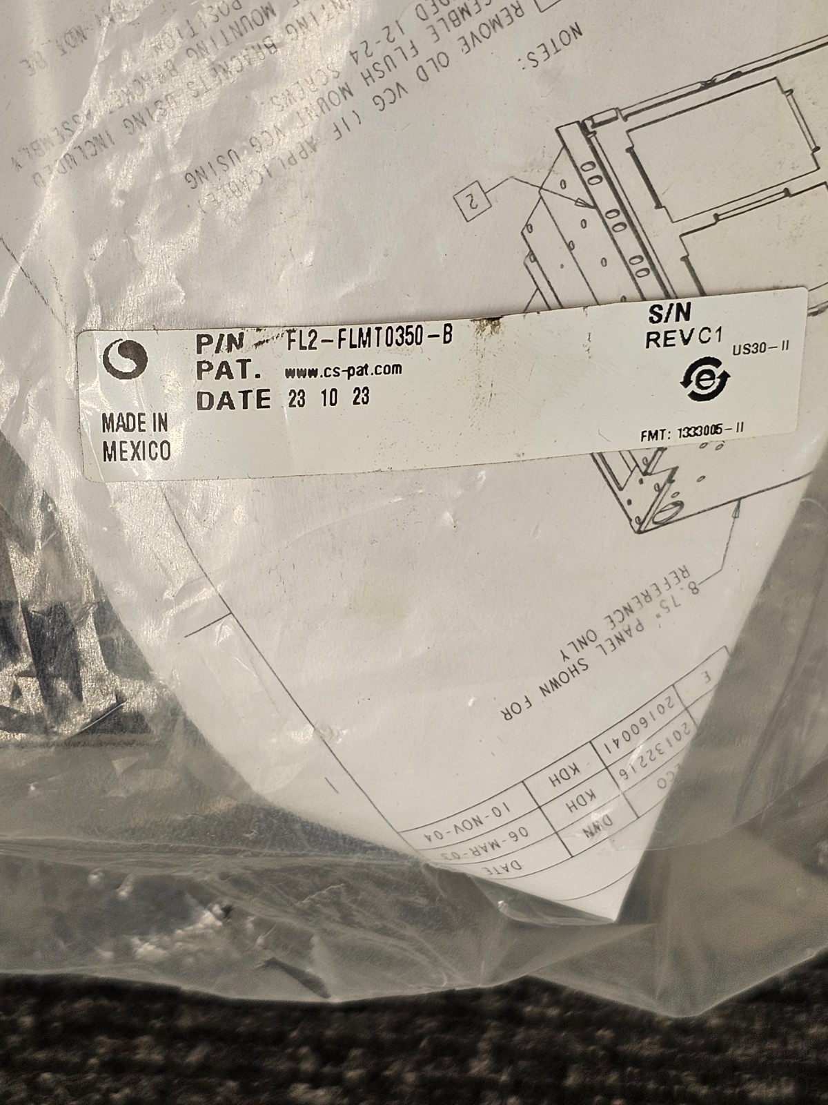 Commscope FL2-FLMT0350-B Flush Mount Hardware Black For FL2-24RPNL-B Panel