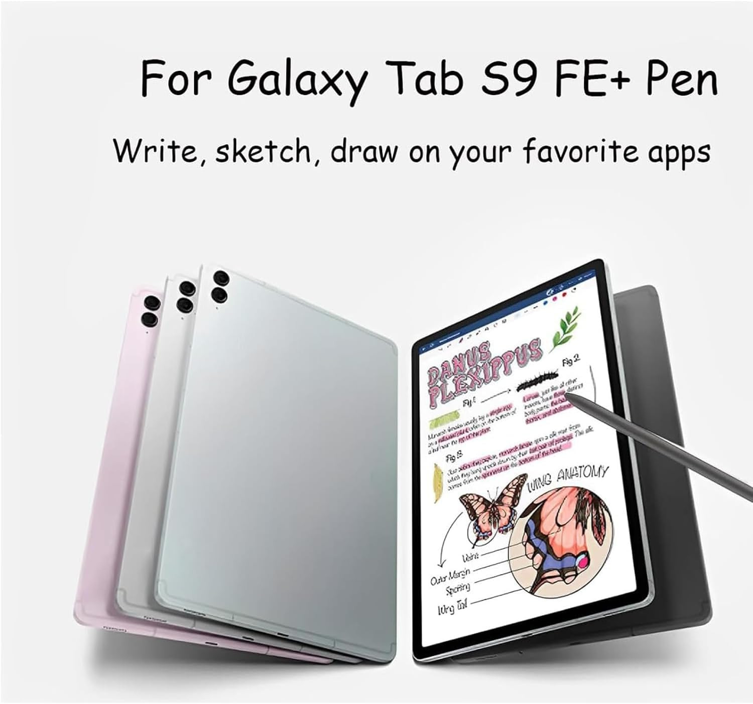 2 Pcs Galaxy Tab S9 FE S Pen for Samsung Galaxy Tab S9 FE / S9 FE+ Replacement P