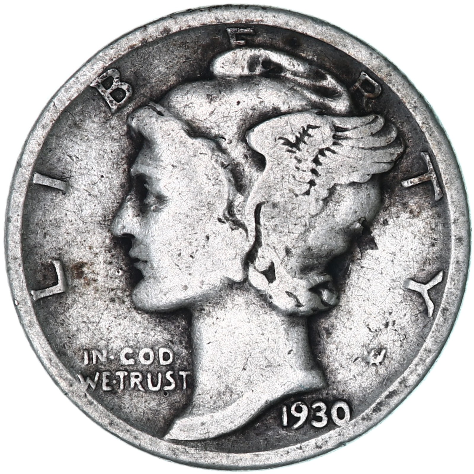 1930 (P) Mercury Dime 90% Silver Very Good VG