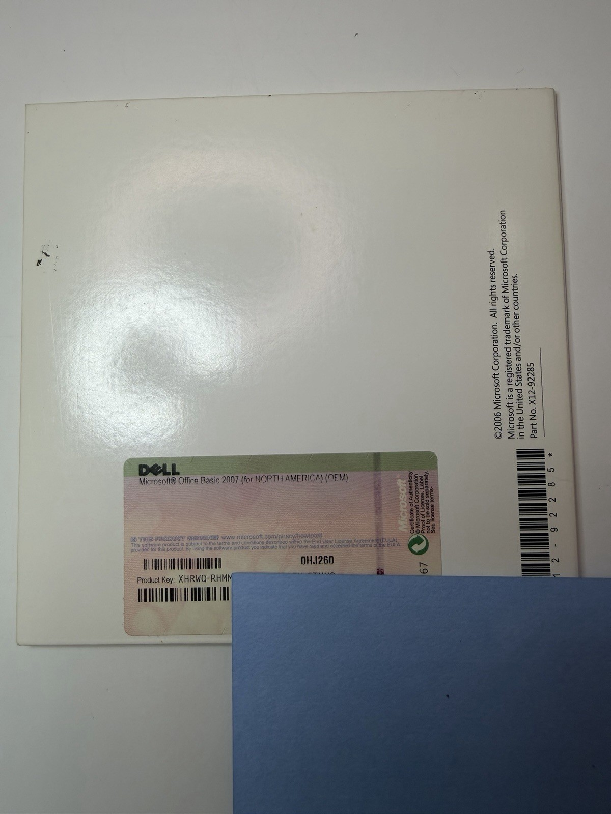 Microsoft Office Basic 2007 OEM Dell COA Disc Set Original Packaging