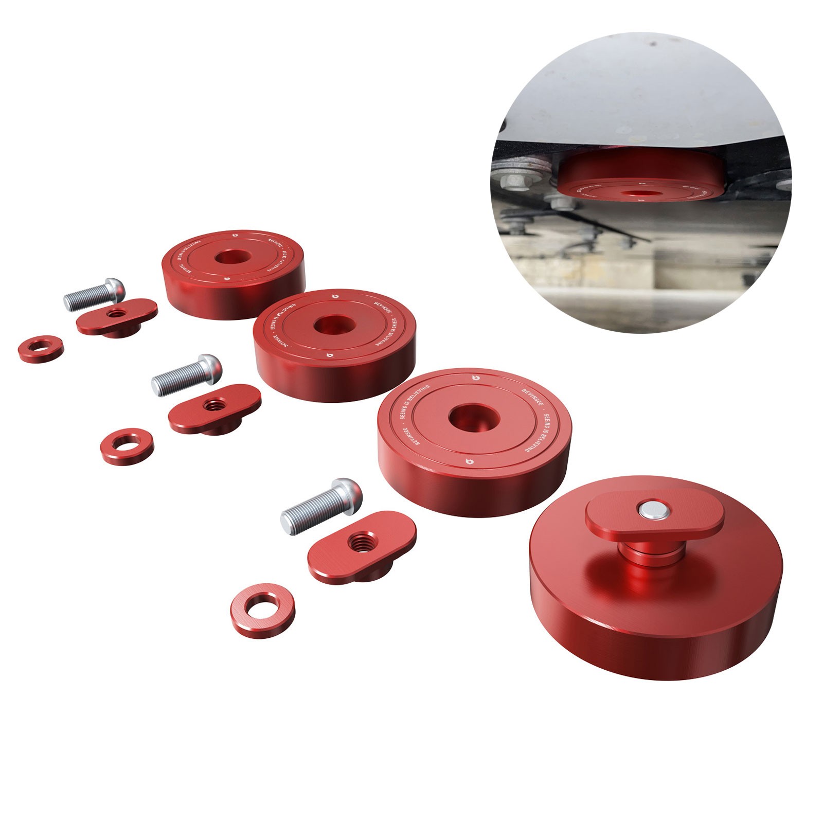 For Corvette C5 C6 C7 C8 Z06 ZR1 Lift Jack Pads Jacking Pucks Aluminum - Red