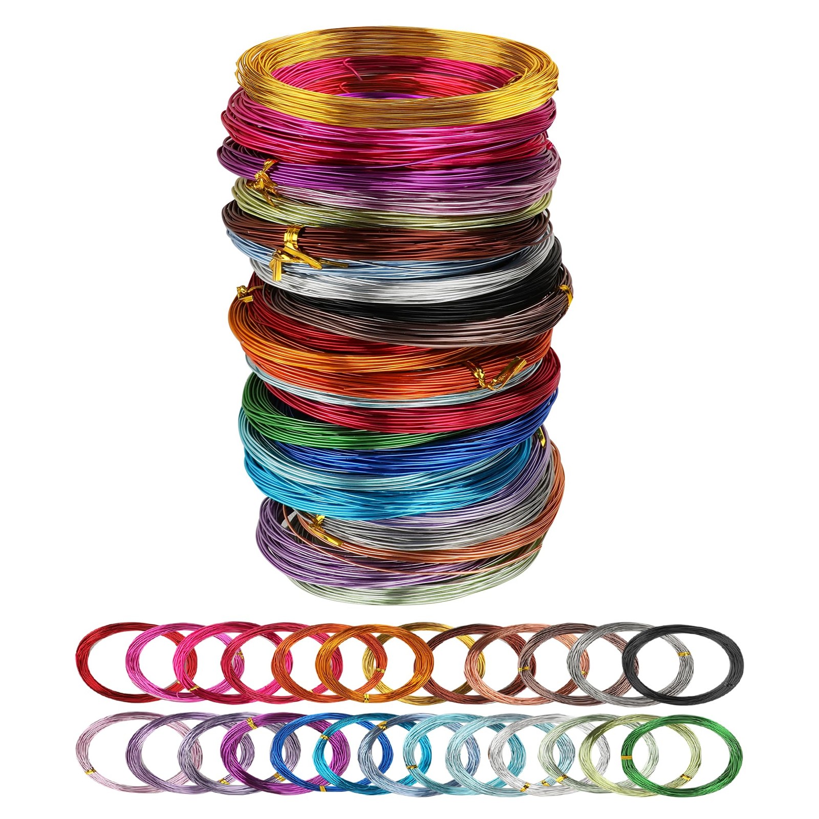 25 Rolls 800 Feet Colored Aluminum Craft Wire, 18 Gauge 1mm Flexible Aluminum...