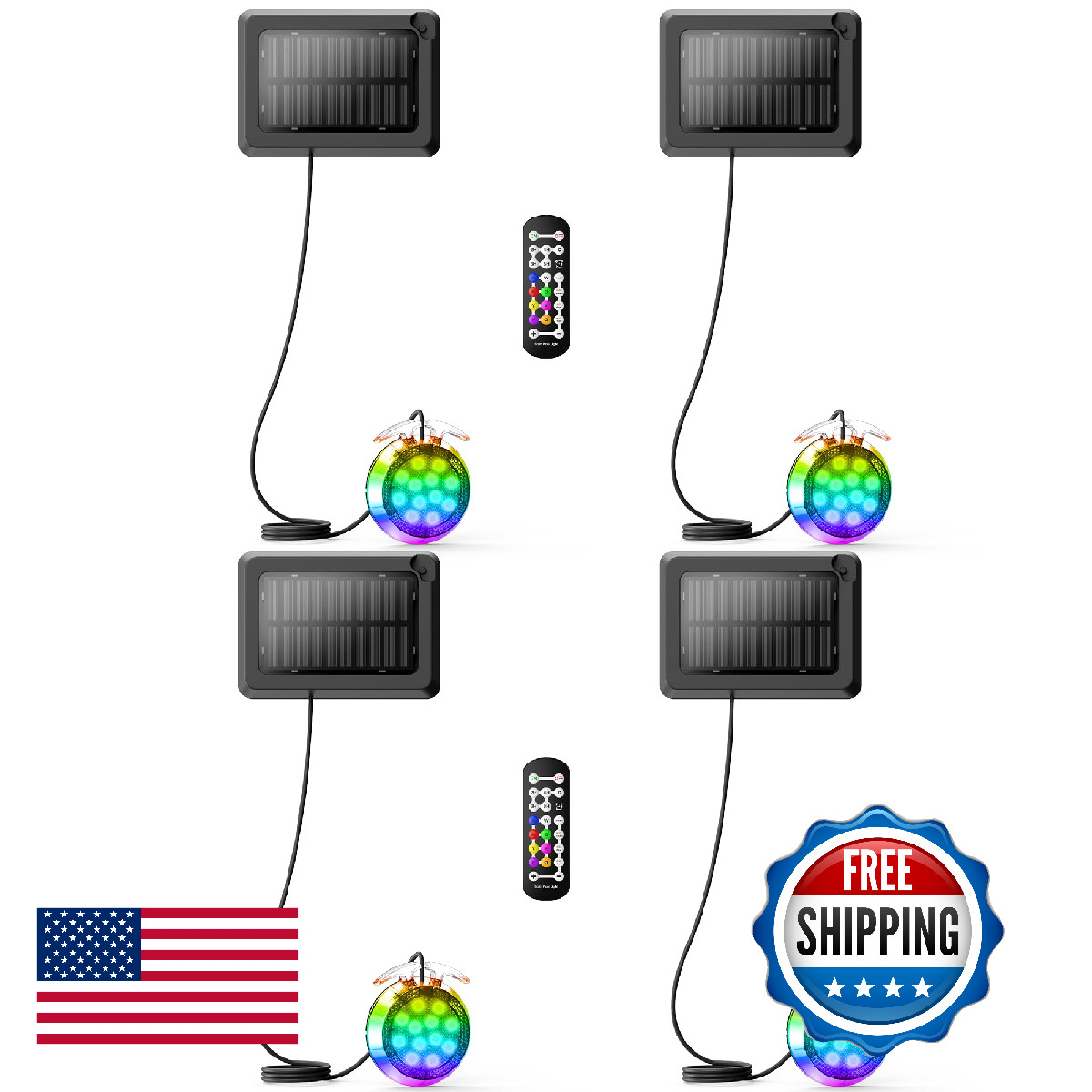 Vovamo Solar Pool Lightsunderwater Ip68 Pool Lights 8-Color Changing And 9