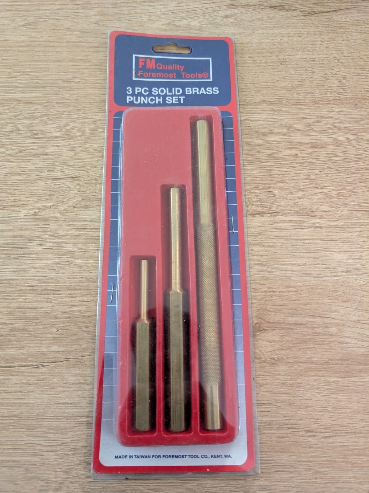 Foremost Tools (FM Quality) – 3 Piece Solid Brass Punch Set