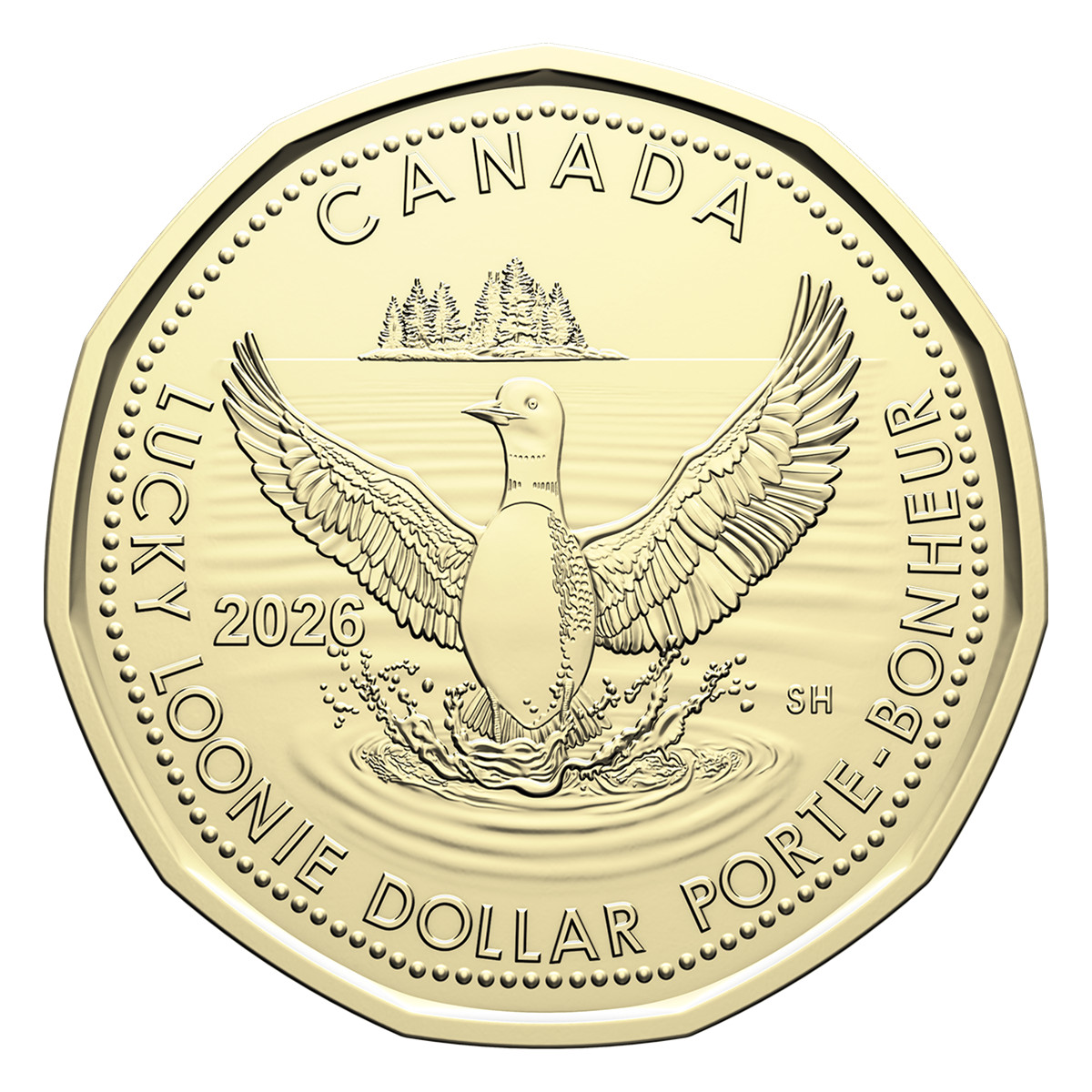 Canada 2026, Lucky Loonie, Collector’s Edition, $1 Coin from Roll, BU