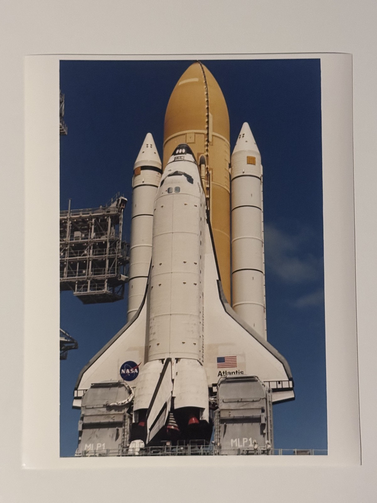 NASA STS-101 Shuttle Atlantis Silhouetted On Pad 39A Press Photo