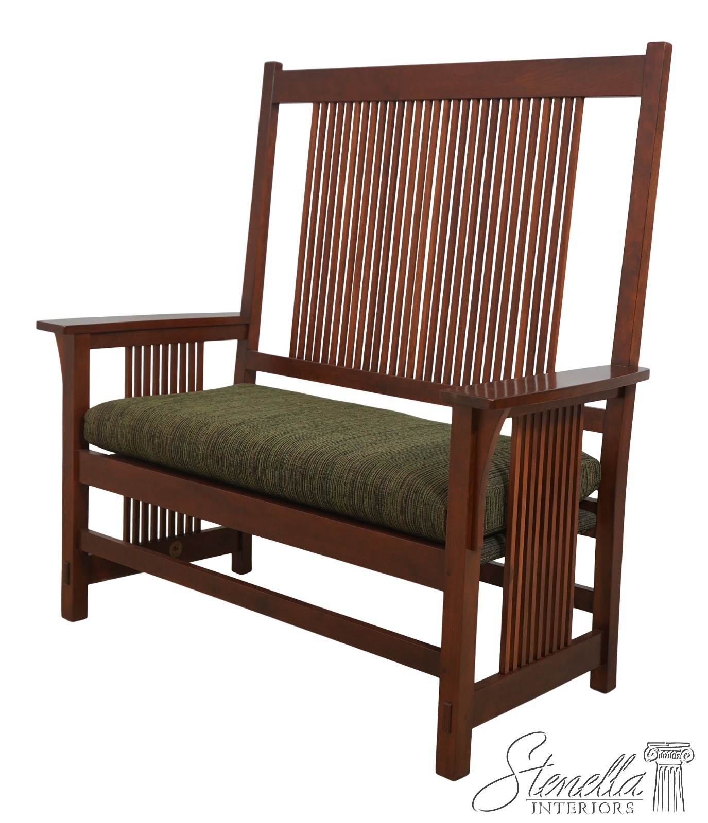 69818: STICKLEY Mission Style Cherry Spindle Back Settee