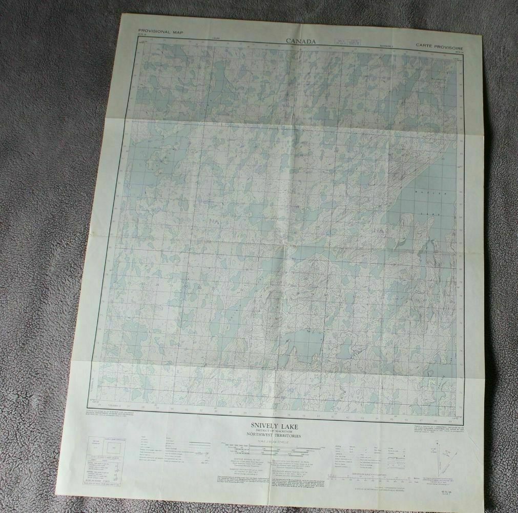 Snively Lake 1964 Mackenzie Northwest Territory Provisional Topographic Map VF