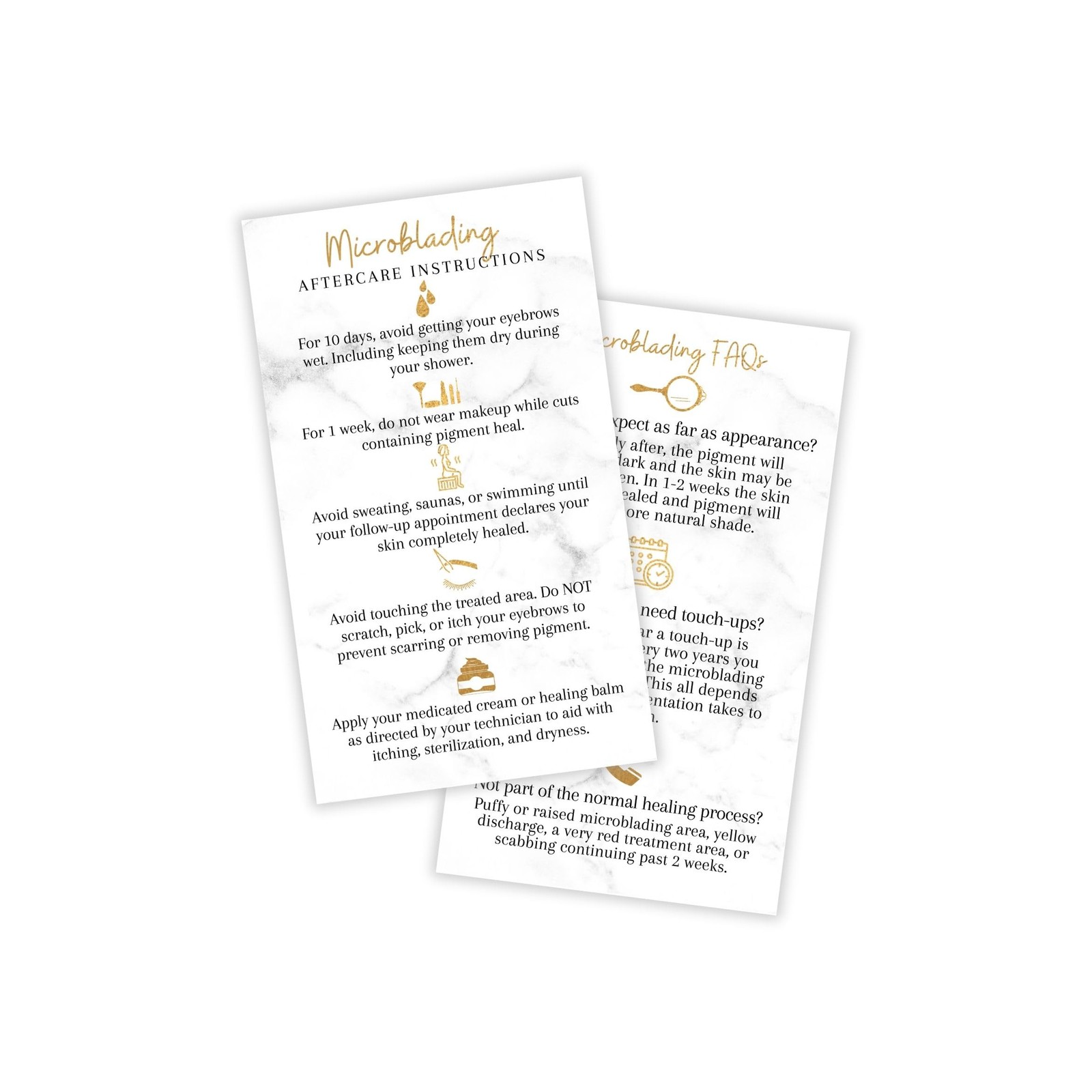 Boutique Marketing LLC Microblading Aftercare black, white, marble, gold