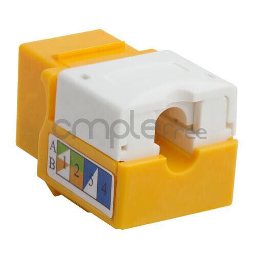 5 pack Cat5E Keystone Jack Punch Down RJ45 CAT5 Yellow