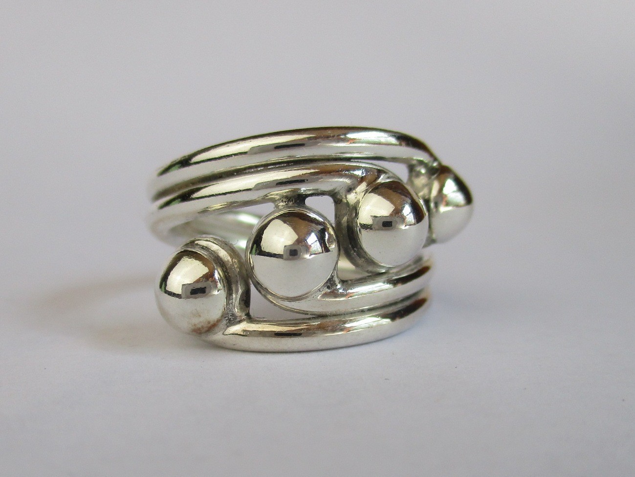 Taxco Mexico ring size 6 hand crafted sterling silver, 7.7 grams