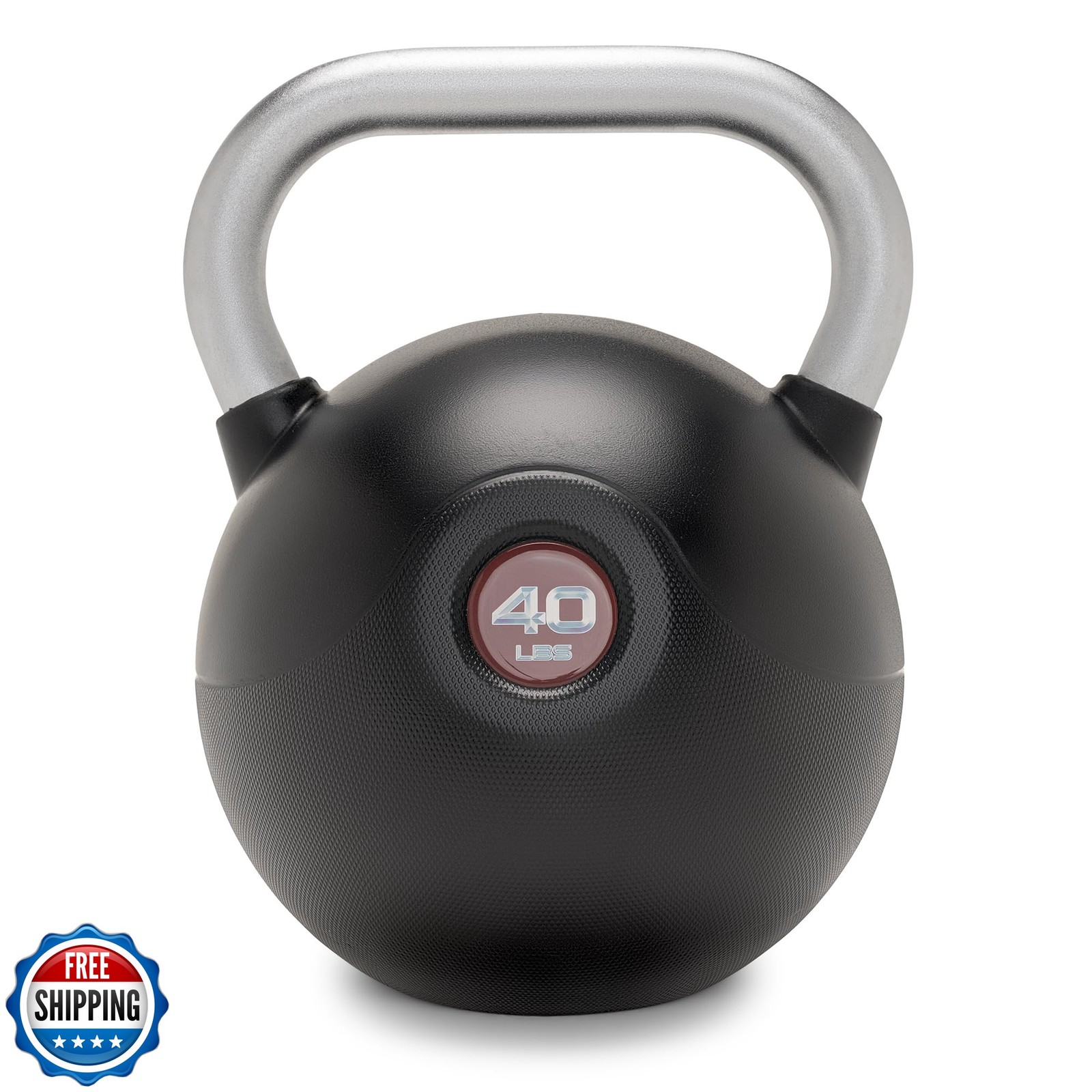 Marcy PU Coated Kettlebell – 10 to 40 LB Single Weights with Textured Steel H...