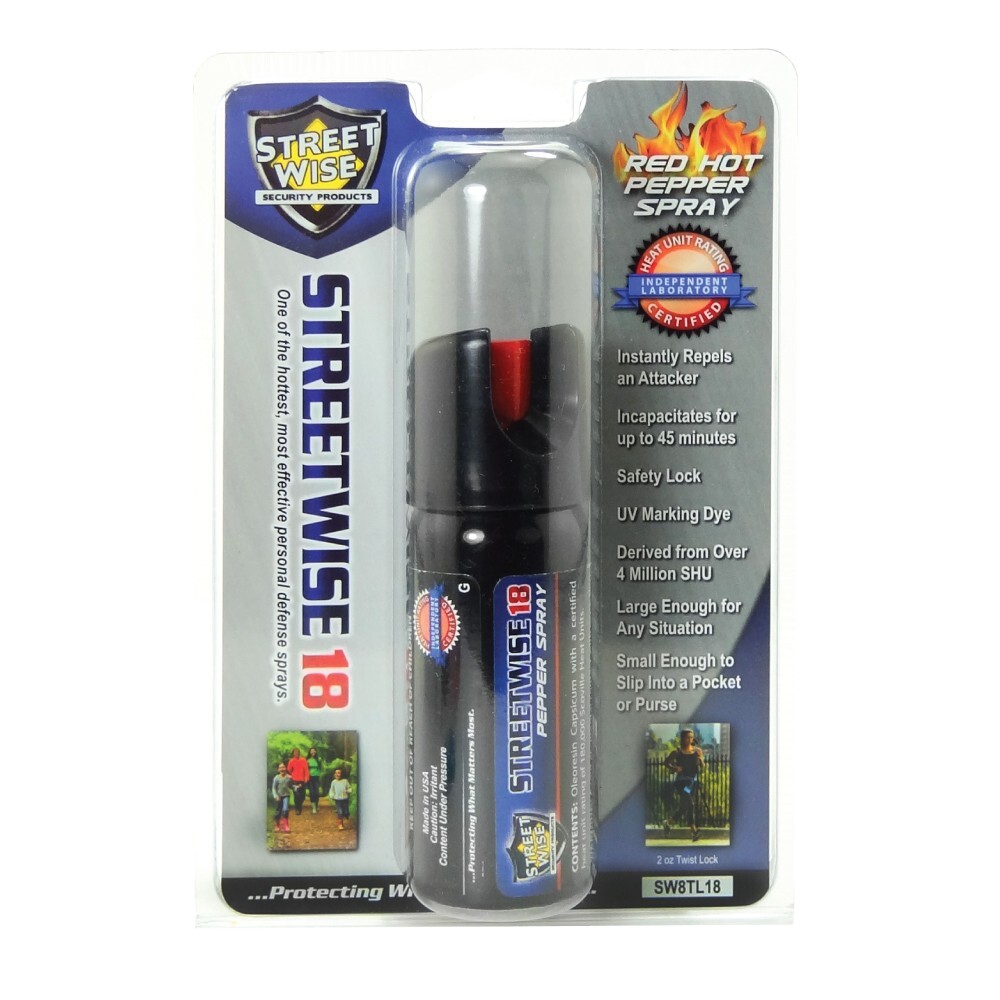 Streetwise 18 Stream Pepper Spray with Twist Lock 3 Oz.