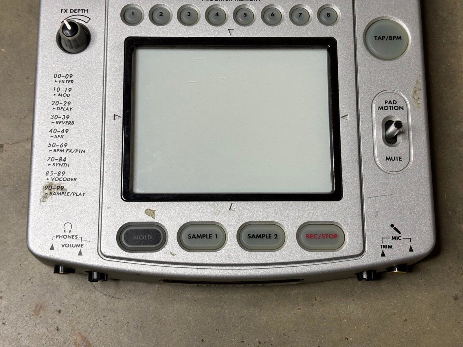 KORG KAOSS PAD KP2 KP-2 Dynamic Effect Controller DJ Sampler No Power Cord