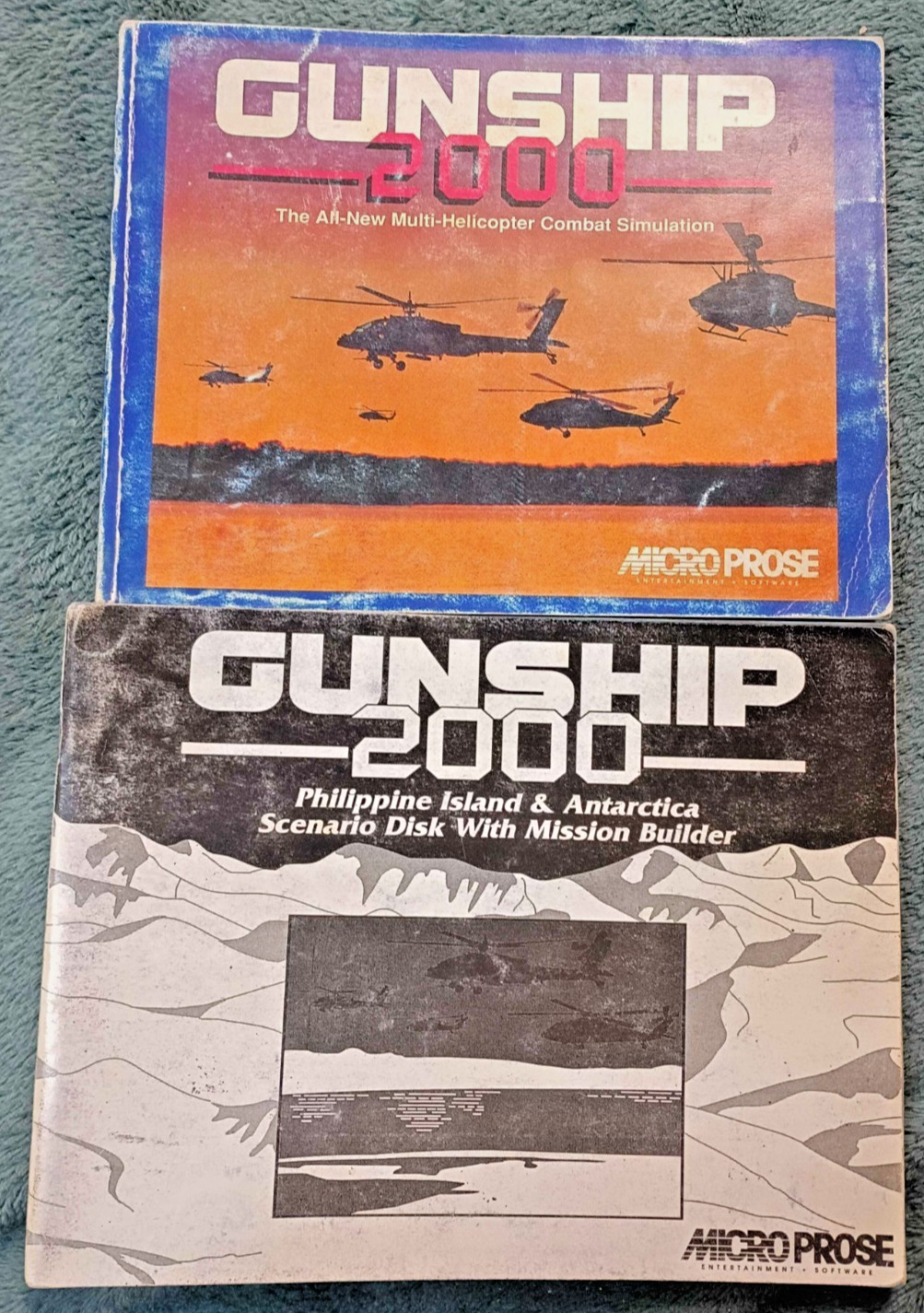 1991 Lot Of 2 Gunship 2000 Micro Prose Instruction Manual 1991