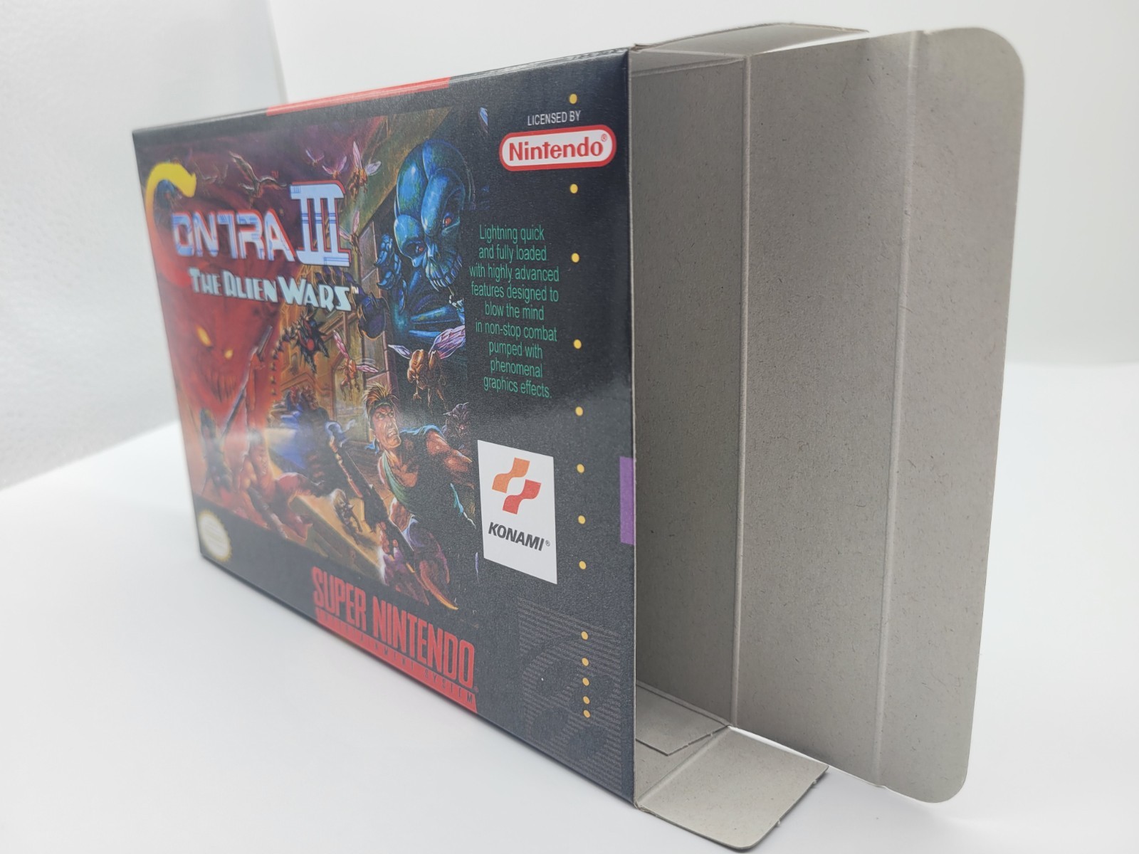 Contra III 3: The Alien Wars Box Only Super (SNES) REPLACEMENT BOX + INSERTS