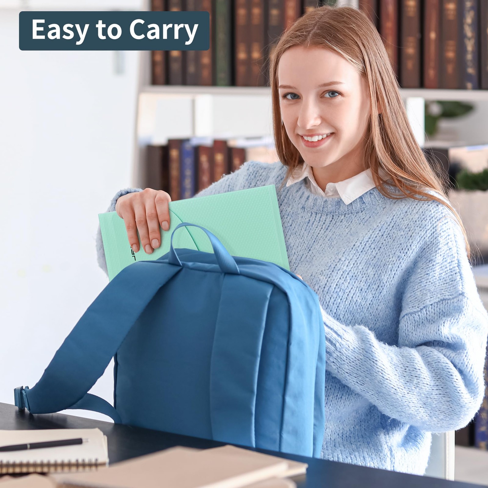 7 Pockets File Folder, A4 Accordion folders, Blue