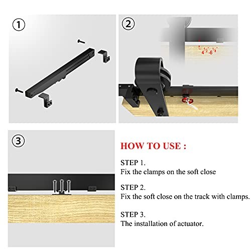 2PCS Soft Close barn Door Hardware kit Barn Door Soft Close Use for 60-176
