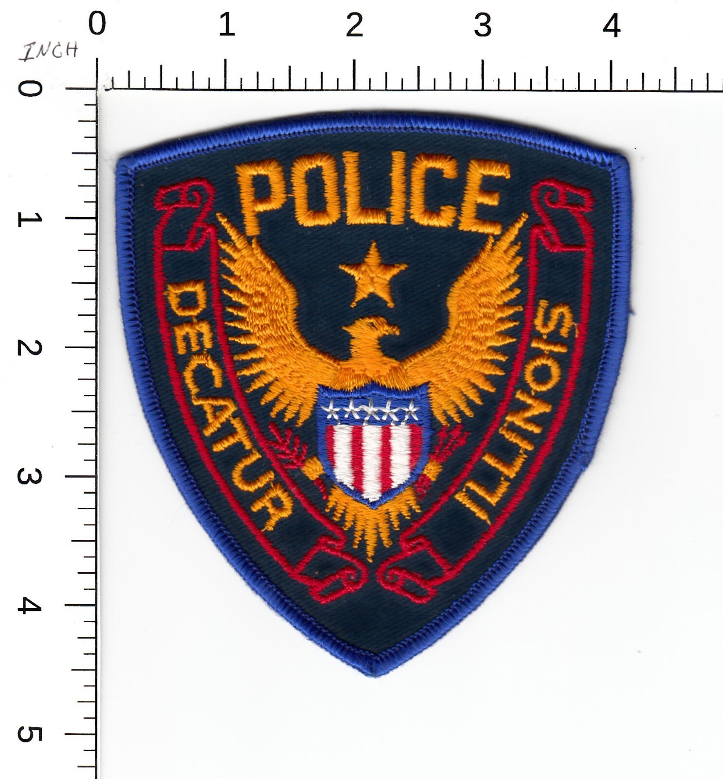 DECATUR (VINTAGE STOCK EAGLE CC BACKING) ILLINOIS POLICE COLLECTIBLE PATCH