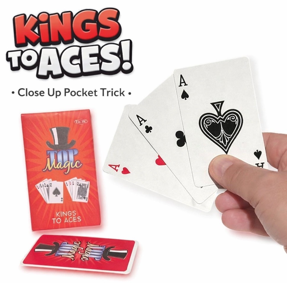 KINGS TO ACES Easy Close Up Magic Trick Pocket Packet Gaff Cards Beginner Change