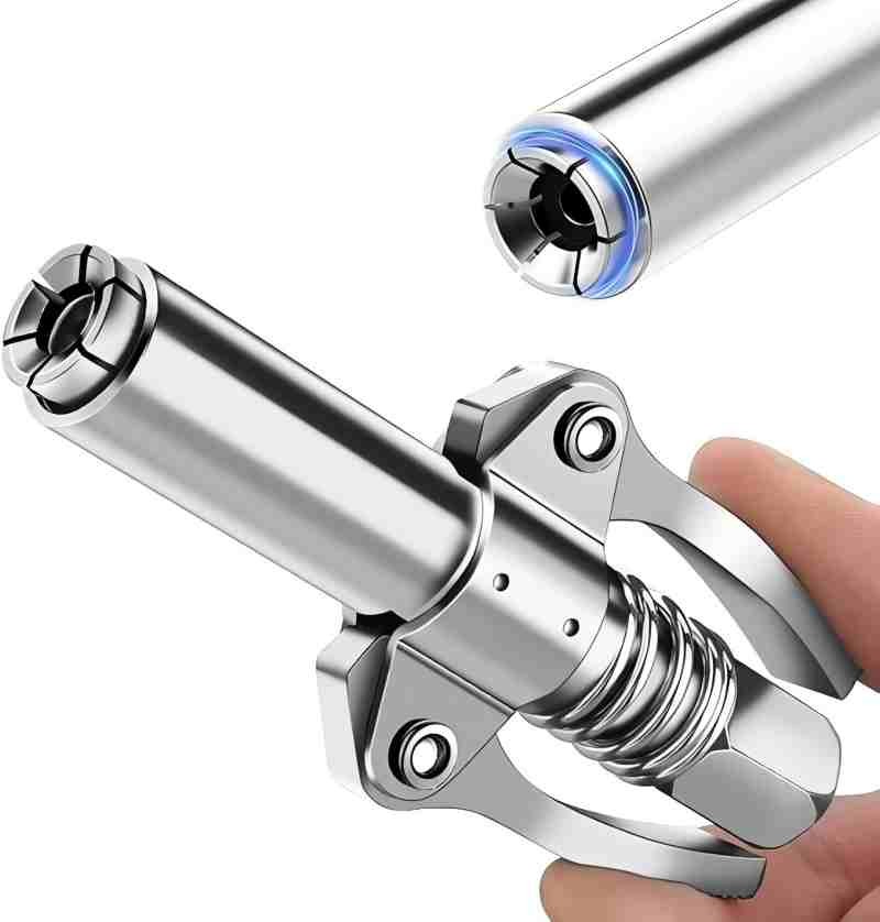 Grease Gun Coupler: Double Handle, High Pressure, Quick Release Lock Oil Nozzles